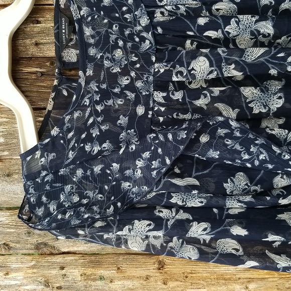 SEXY SHEER GAUZY RUFFLED FLORAL XL 44 BUST Lucky Brand Top Blouse - Picture 5 of 13